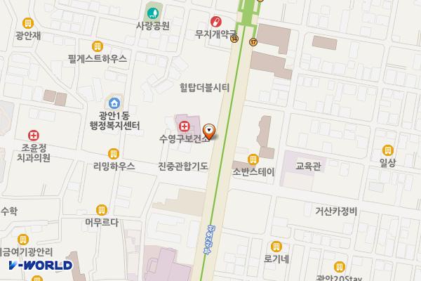 남부경찰서광안1치안센터 위치 지도 — 부산광역시 수영구 수영로 635(광안동)
