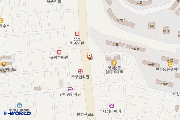 망미동 우체국 위치 지도 — 부산광역시 수영구 과정로 64(망미동)