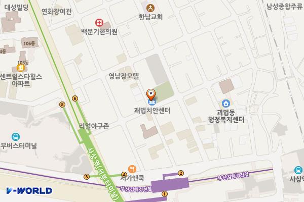 괘법치안센터 위치 지도 — 부산광역시 사상구 사상로202번길 27, 괘법치안센터 (괘법동)