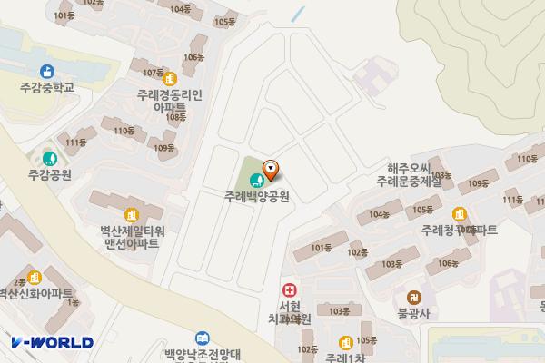 주례백양공원 위치 지도 — 부산광역시 사상구 주례동 961