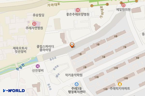 학장천친수공간 위치 지도 — 부산광역시 사상구 주례동 1233-7