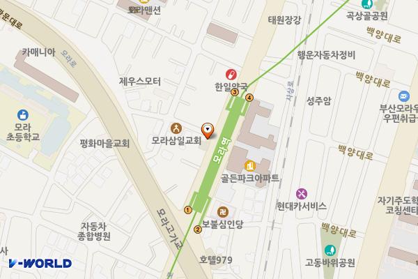 모라1치안센터 위치 지도 — 부산광역시 사상구 사상로 509, 모라1치안센터 (모라동)