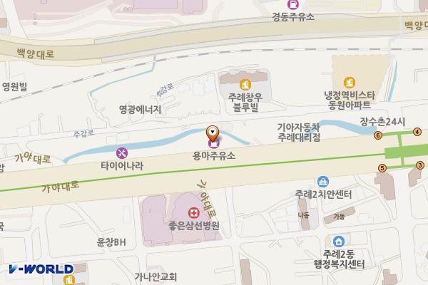 용마주유소 위치 지도 — 부산광역시 사상구 가야대로 329(주례동)