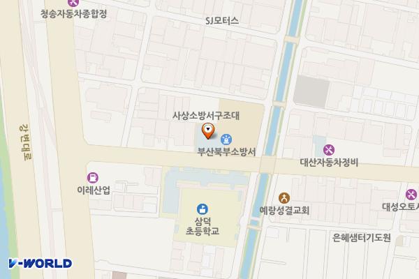 북부소방서 위치 지도 — 부산광역시 사상구 삼덕로 17, 북부소방서 (삼락동)