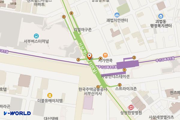 사상지하철역 위치 지도 — 부산광역시 사상구 사상로 지하 203, 사상역 (괘법동)