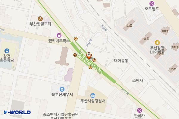 감전지하철역 위치 지도 — 부산광역시 사상구 사상로 지하 93-1, 감전역 (감전동)