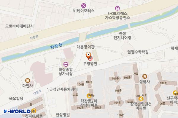 부영병원 위치 지도 — 부산광역시 사상구 학감대로123번길 76(학장동)