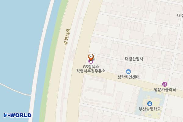 GS칼텍스 서부주유소 위치 지도 — 부산광역시 사상구 낙동대로 1380(삼락동)