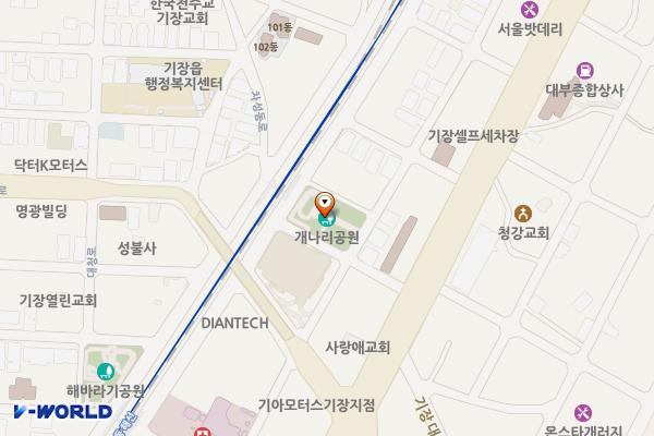 개나리공원 위치 지도 — 부산광역시 기장군 기장읍 청강리 295번지