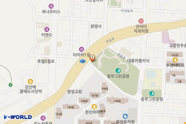 동부근린공원 위치 지도 — 부산광역시 기장군 기장읍 반송로 1618, 동부근린공원 관리사무소