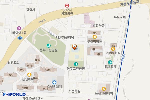 기장도서관(본관) 위치 지도 — 부산광역시 기장군 기장읍 차성동로126번길 13-5, 기장도서관