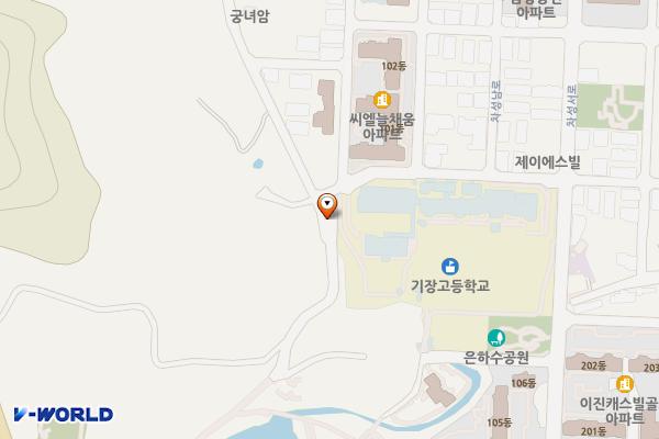 사라수변공원입구 위치 지도 — 부산광역시 기장군 기장읍 대라리 374-22