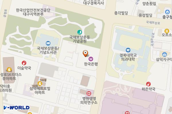 한국은행대구경북본부 위치 지도 — 대구광역시 중구 동덕로 145