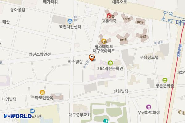 건축자산통합관리센터 및 청년창업클러스터 위치 지도 — 대구광역시 중구 북성로 86-5