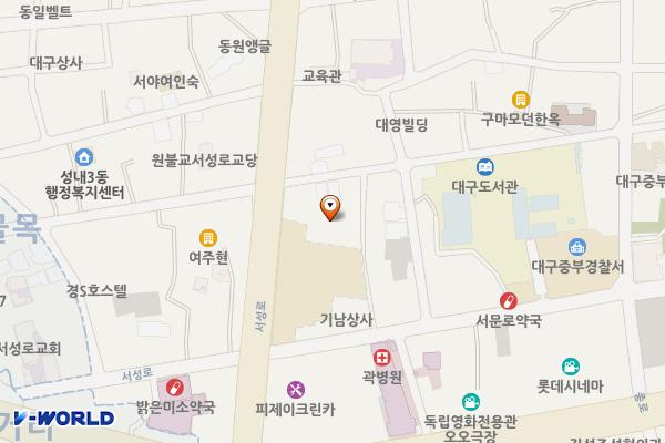우현 하늘마당 위치 지도 — 대구광역시 중구 서성로 62-1 (서성로1가)