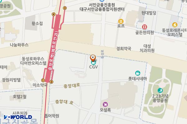 씨네시티한일빌딩 위치 지도 — 대구광역시 중구 동성로 39