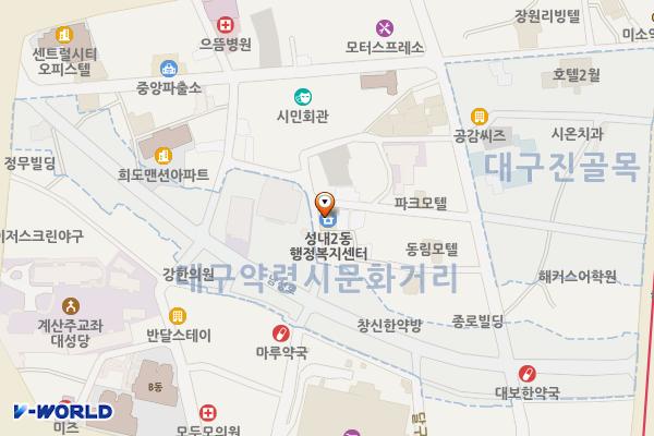 성내2동 행정복지센터 위치 지도 — 대구광역시 중구 달구벌대로415길 48