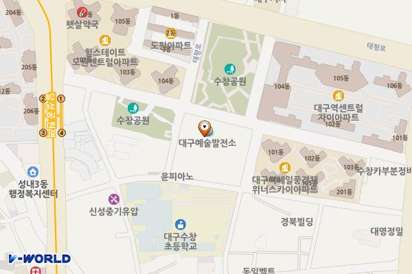 수창공원 위치 지도 — 대구광역시 중구 수창동 1-2 일원