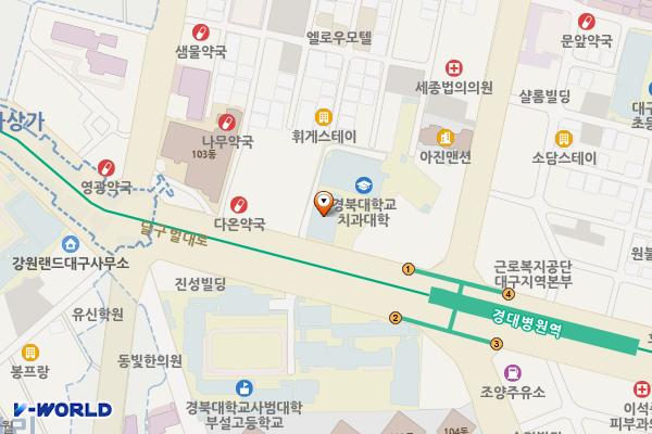 경북대학교 치과병원 위치 지도 — 대구광역시 중구 달구벌대로 2175
