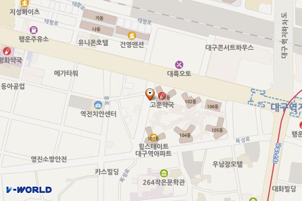 대한적십자사혈액원 위치 지도 — 대구광역시 중구 태평로 7