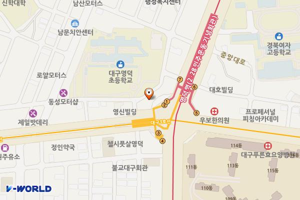 대구명덕우체국 위치 지도 — 대구광역시 중구 중앙대로 265