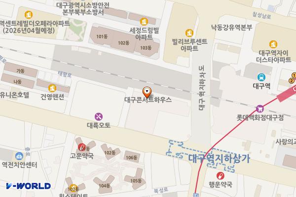 대구콘서트하우스 위치 지도 — 대구광역시 중구 태평로 141
