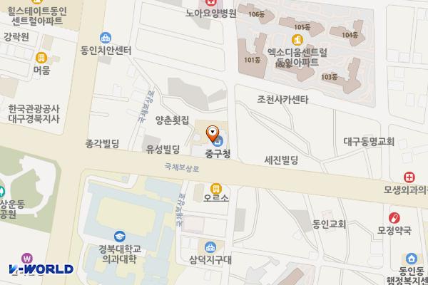 대구광역시 중구청 위치 지도 — 대구광역시 중구 국채보상로139길 1