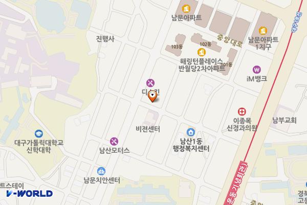 남산동커뮤니티센터 위치 지도 — 대구광역시 중구 중앙대로 289-36