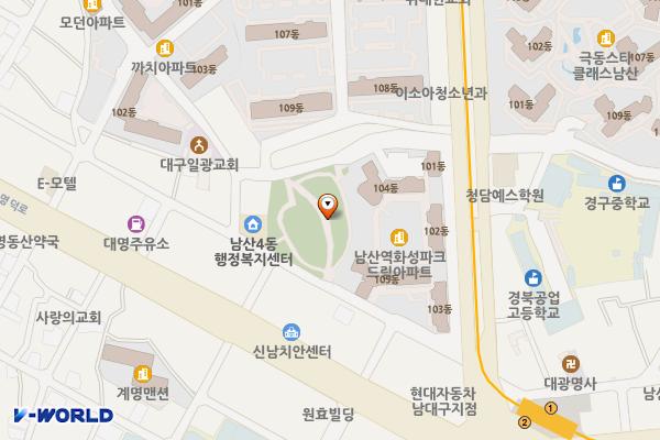 남산어린이공원 위치 지도 — 대구광역시 중구 남산로1길 32