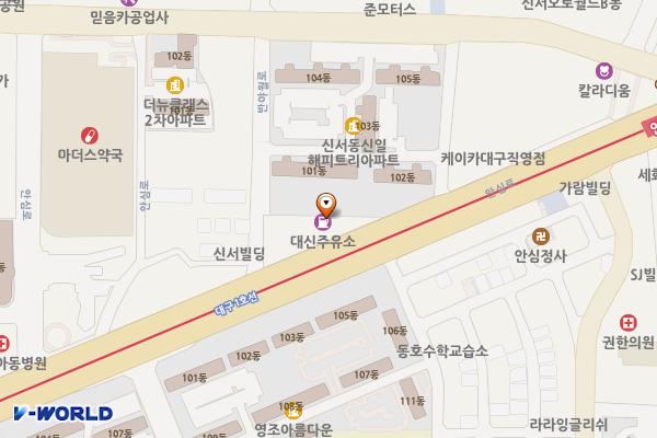 안심근린공원 위치 지도 — 대구광역시 동구 신기동 580