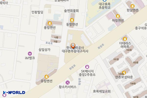 망우당공원 서편 위치 지도 — 대구광역시 동구 효목동 1177