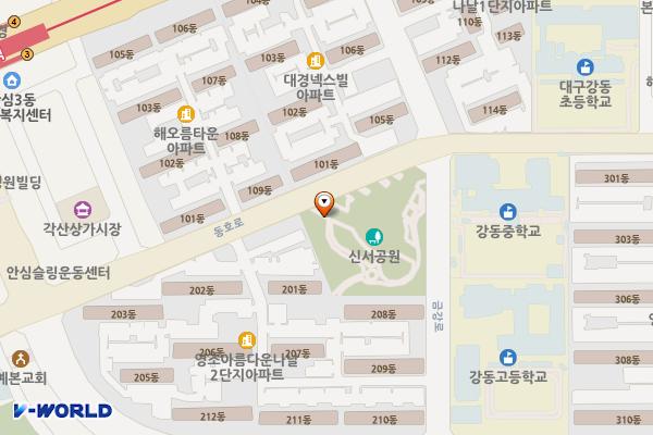 신서근린공원 위치 지도 — 대구광역시 동구 동호로 98 (신서동)