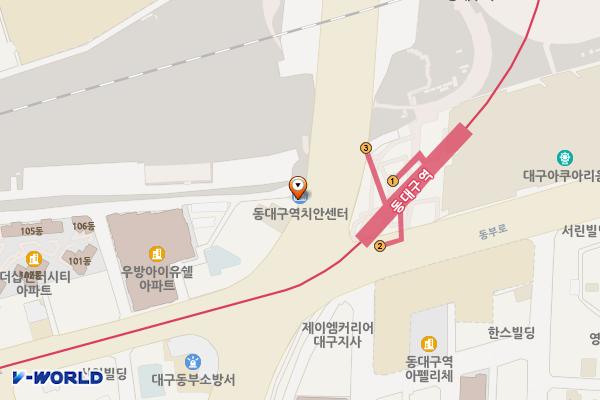 동대구역치안센터 위치 지도 — 대구광역시 동구 동대구로 527 (신천동)