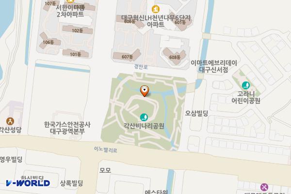 각산비나리근린공원 위치 지도 — 대구광역시 동구 각산동 1064
