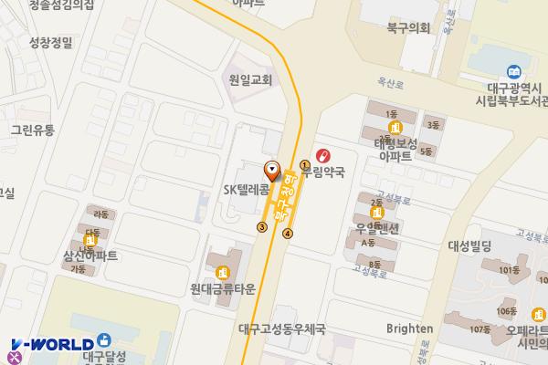 북구청역 위치 지도 — 대구광역시 서구 원대로 71