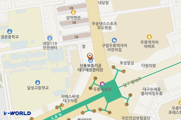 대구서부고용복지플러스센터 위치 지도 — 대구광역시 서구 서대구로 9(내당동)