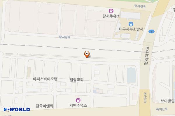 경부선철로변화장실 위치 지도 — 대구광역시 서구 북비산로37길 15-6
