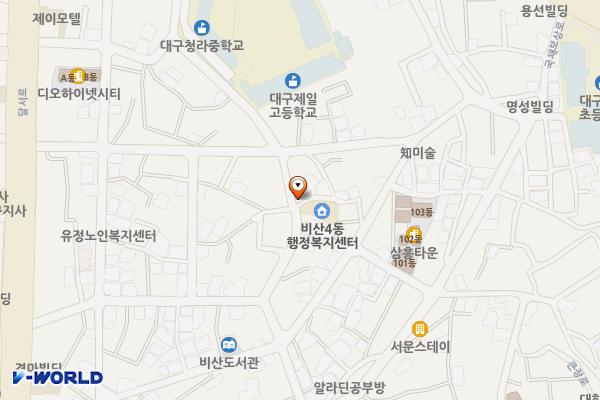 비산4동 행정복지센터 위치 지도 — 대구광역시 서구 국채보상로78길 29-4, 비산4동 행정복지센터 (비산동)