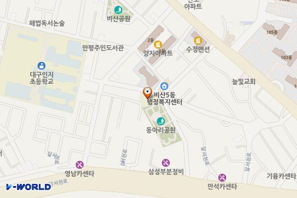 비원도서관 위치 지도 — 대구광역시 서구 달서천로61안길 10, 비원도서관 (비산동)
