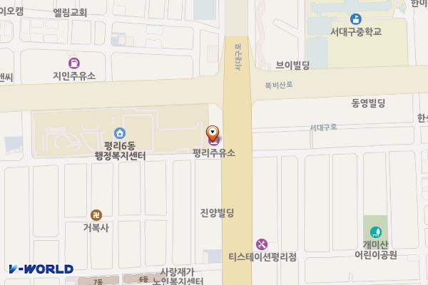평리주유소 위치 지도 — 대구광역시 서구 서대구로 227 (평리동)