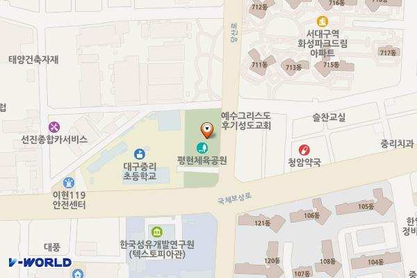 서대구완충녹지(3-3BL) 위치 지도 — 대구광역시 서구 당산로77길 3
