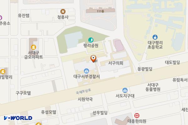 서부경찰서 위치 지도 — 대구광역시 서구 국채보상로 249, 대구서부경찰서 (평리동)