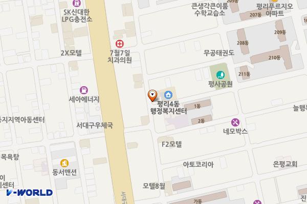 평리4동 행정복지센터 위치 지도 — 대구광역시 서구 국채보상로46길 37-3, 평리4동 행정복지센터 (평리동)