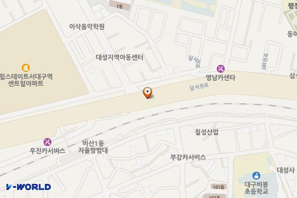 철로변 북편 화장실 위치 지도 — 대구광역시 서구 달서천로 286