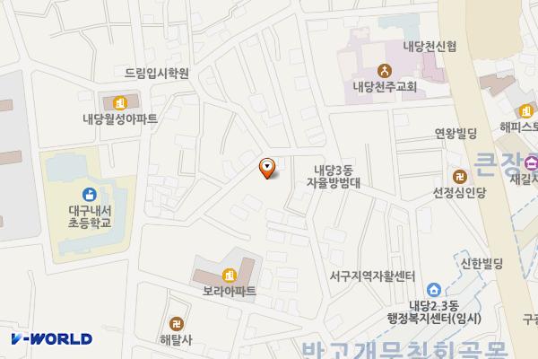 내당2,3동 드림도서관 위치 지도 — 대구광역시 서구 달서로5길 31-1 (내당동)