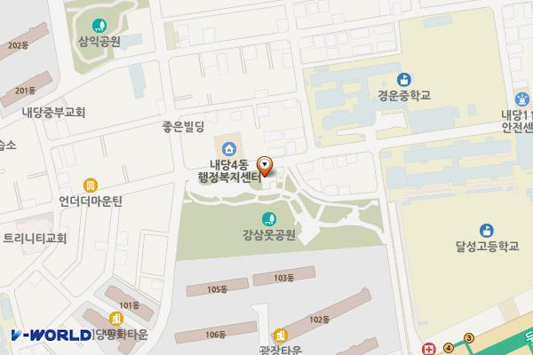 감삼못공원 위치 지도 — 대구광역시 서구 서대구로3길 43
