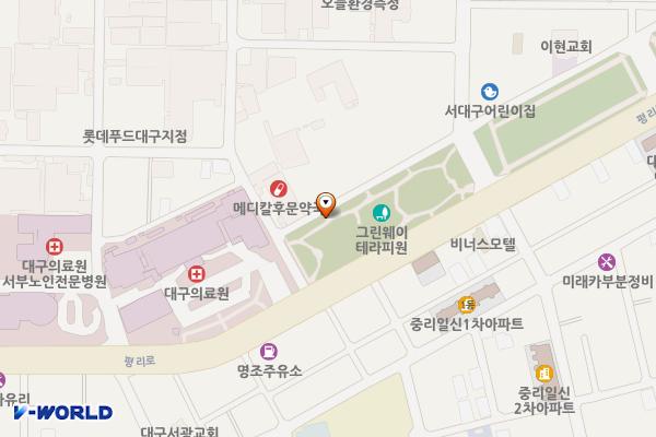 서대구완충녹지(9BL) 위치 지도 — 대구광역시 서구 평리로35길 5-13