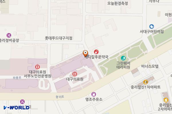 대구의료원 본관 내 생명존중센터 위치 지도 — 대구광역시 서구 평리로 157, 대구의료원 (중리동)