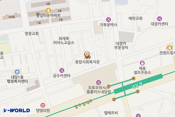 서구종합사회복지관 위치 지도 — 대구광역시 서구 달구벌대로365길 3 (내당동)