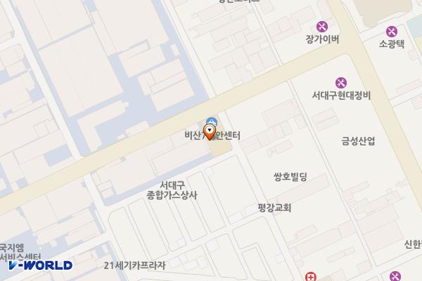 비산7동 행정복지센터 위치 지도 — 대구광역시 서구 염색공단로5길 4, 비산7동 행정복지센터 (비산동)